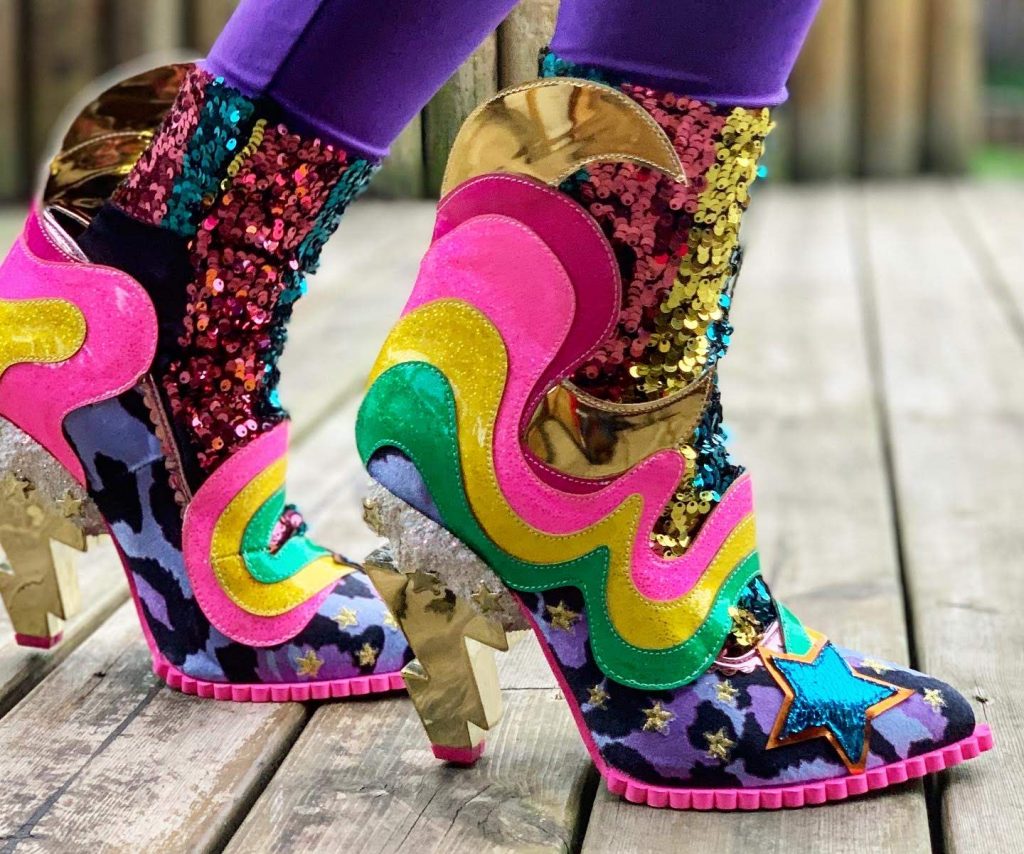 Irregular Choice Galactic Thunder character heel thunder bolt space shoe rainbow moon