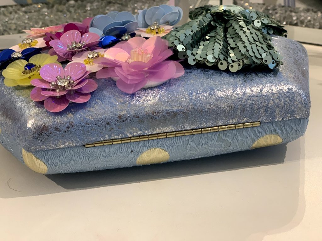 Irregular Choice Hazy Daisy Clutch Flower Bag Blue