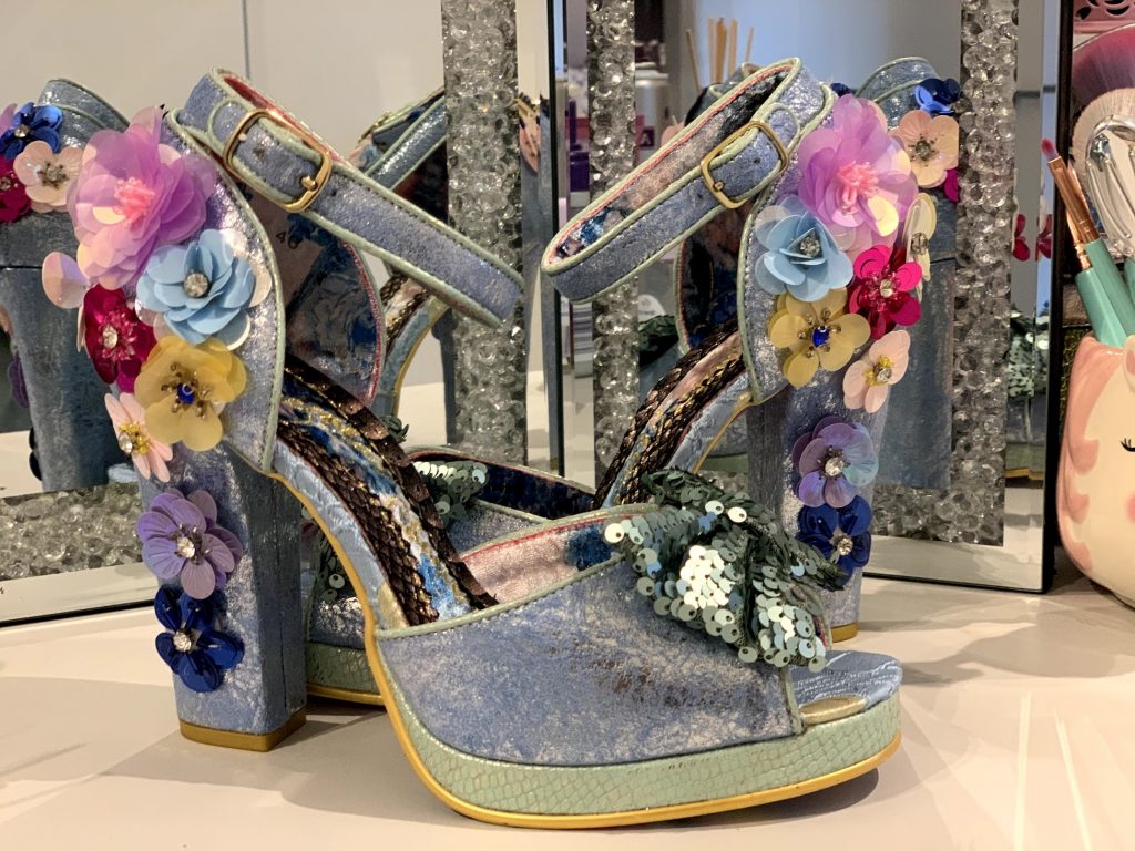 Irregular Choice Spring Forward Blue Platform Sandal Shoe Open Toe Flower